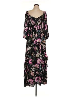 NWT Jessica Simpson large Black Floral Print Maxi Dress